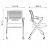 rolling nesting mesh back chair with arms and casters