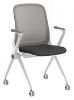 rolling nesting mesh back chair with arms and casters