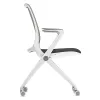 rolling nesting mesh back chair with arms and casters
