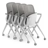rolling nesting mesh back chair with arms and casters