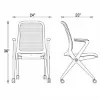 Picture of Rolling Nesting Mesh Back Chair with Arms, Casters, and Upholstered Seat