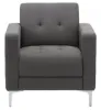 contemporary club chair with tufted slate fabric