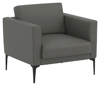 office club chair with charcoal vinyl upholstery