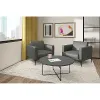 office club chair with charcoal vinyl upholstery