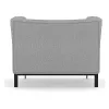 upholstered club chair with light gray fabric