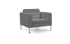 leather club chair with tufted gray upholstery