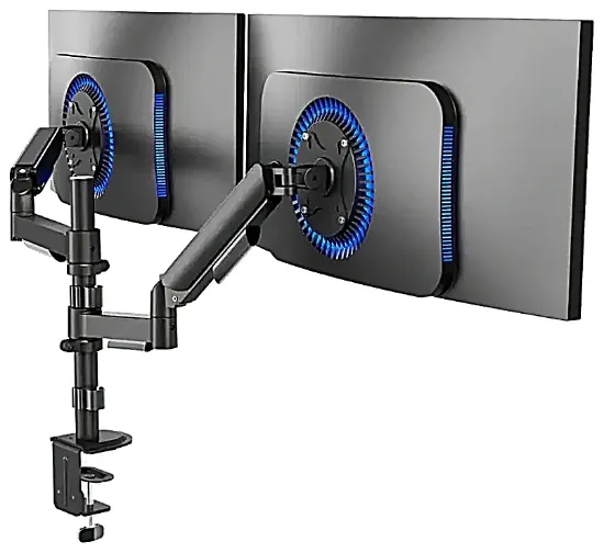 dual monitor desk mount with cable management