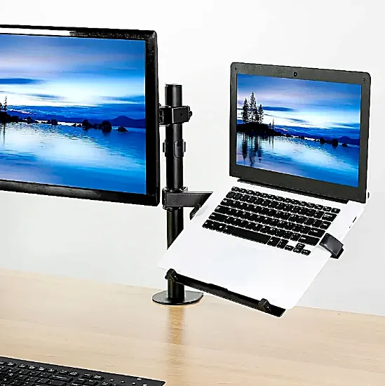laptop tray for monitor mount with adjustable width