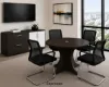 round conference table for 4 with cable management