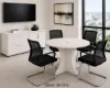 round conference table for 4 with cable management