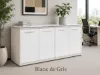 office storage credenza with white glass doors