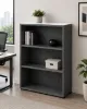 executive bookcase with adjustable shelves and glass top