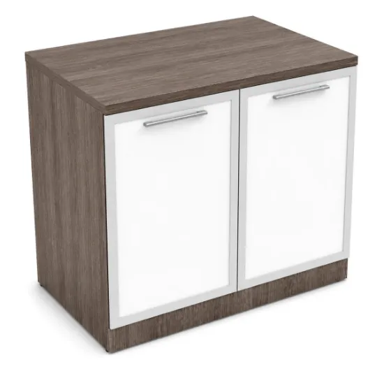 storage cabinet with glass doors