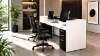 double reception desk with transaction counter
