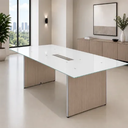 conference table with glass top