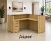 L Shaped Reception Desk with Locking Drawers and Reversible Return
