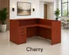 	L Shaped Reception Desk with Locking Drawers and Reversible Return