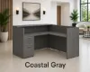L Shaped Reception Desk with Locking Drawers and Reversible Return