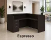 L Shaped Reception Desk with Locking Drawers and Reversible Return