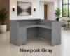 L Shaped Reception Desk with Locking Drawers and Reversible Return
