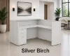 L Shaped Reception Desk with Locking Drawers and Reversible Return
