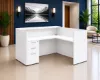 L Shaped Reception Desk with Locking Drawers and Reversible Return