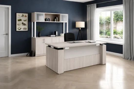 Picture of Height Adjustable Executive Desk with Storage