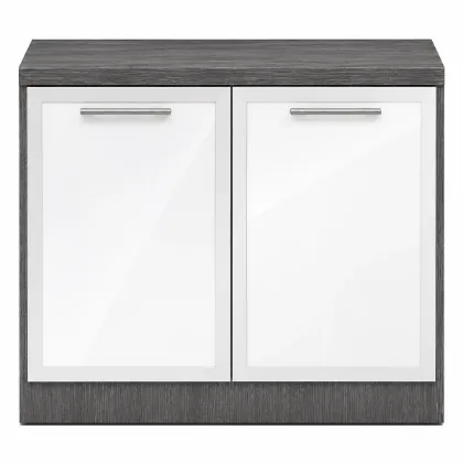 	storage cabinet with glass doors
