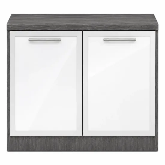 	storage cabinet with glass doors
