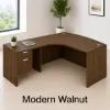 bow front executive L shaped desk with drawers