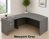 bow front executive L shaped desk with drawers