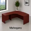 bow front executive L shaped desk with drawers