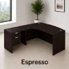 bow front executive L shaped desk with drawers