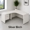 bow front executive L shaped desk with drawers