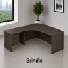 bow front executive L shaped desk with drawers