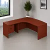 bow front executive L shaped desk with drawers