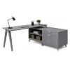 Picture of L Shaped Office Desk with Drawers, File Storage and Wood Legs - copy