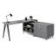 Picture of L Shaped Office Desk with Drawers, File Storage and Wood Legs 