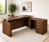 Picture of L Shaped Sit Stand Desk with Drawers and Reversible Return
