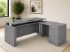 Picture of L Shaped Sit Stand Desk with Drawers and Reversible Return 