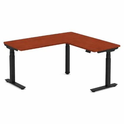 L shaped sit stand desk
