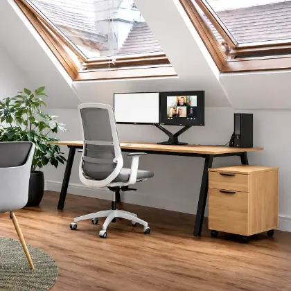 Home Office Desk with Storage 