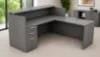 	L Shaped Reception Desk with Reversible Return