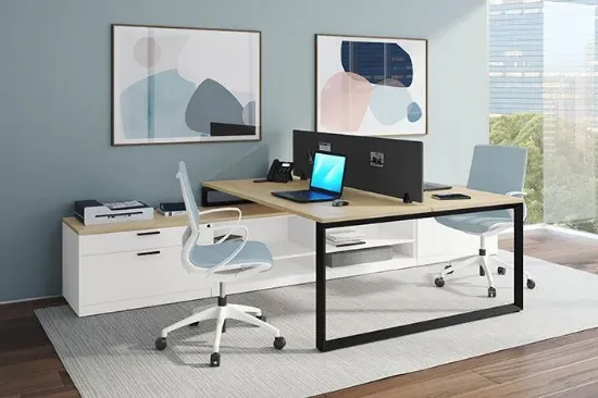 Picture of 2 Person Desk with Side Storage 