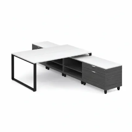 2 person workstation desk with storage