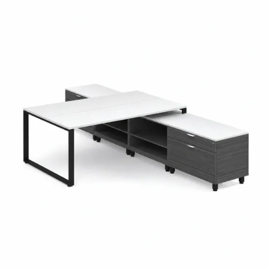 2 person workstation desk with storage