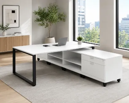 	2 person workstation desk with storage