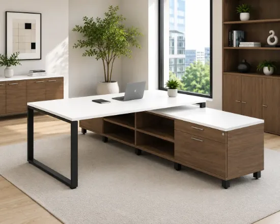 	2 person workstation desk with storage