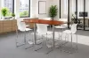 standing height conference table with brushed metal bases