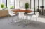 standing height conference table with brushed metal bases
